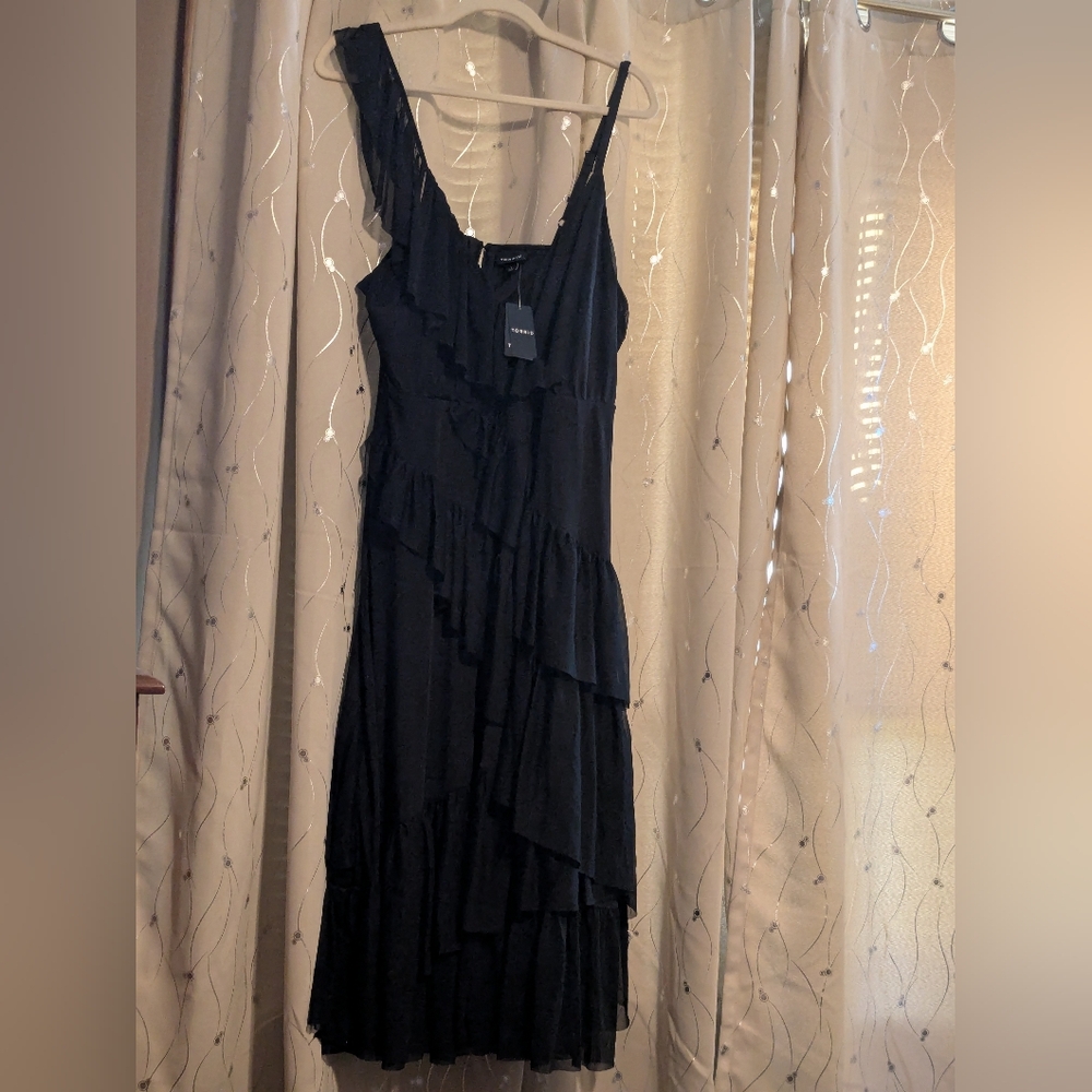 Torrid Elegant Black Ruffled Dress